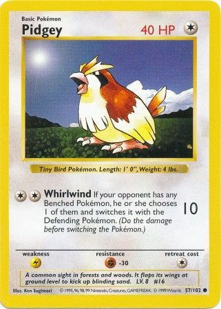 Pidgey (57/102) [Base Set Shadowless Unlimited] | Event Horizon Hobbies CA