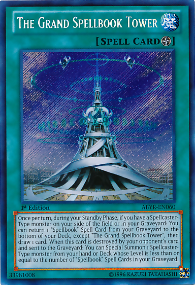 The Grand Spellbook Tower [ABYR-EN060] Secret Rare | Event Horizon Hobbies CA