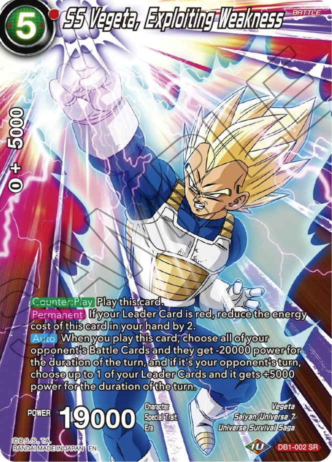 SS Vegeta, Exploiting Weakness (DB1-002) [Theme Selection: History of Vegeta] | Event Horizon Hobbies CA