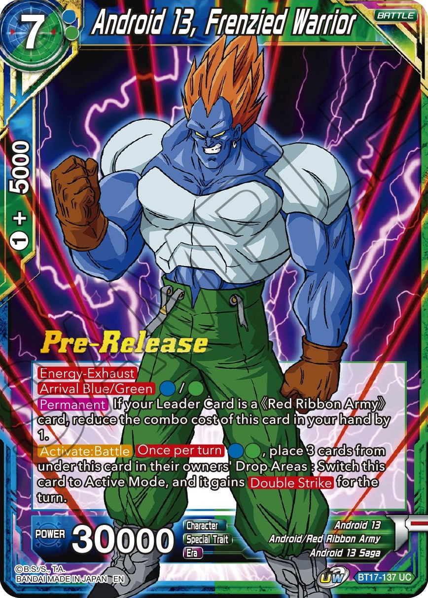 Android 13, Frenzied Warrior (BT17-137) [Ultimate Squad Prerelease Promos] | Event Horizon Hobbies CA