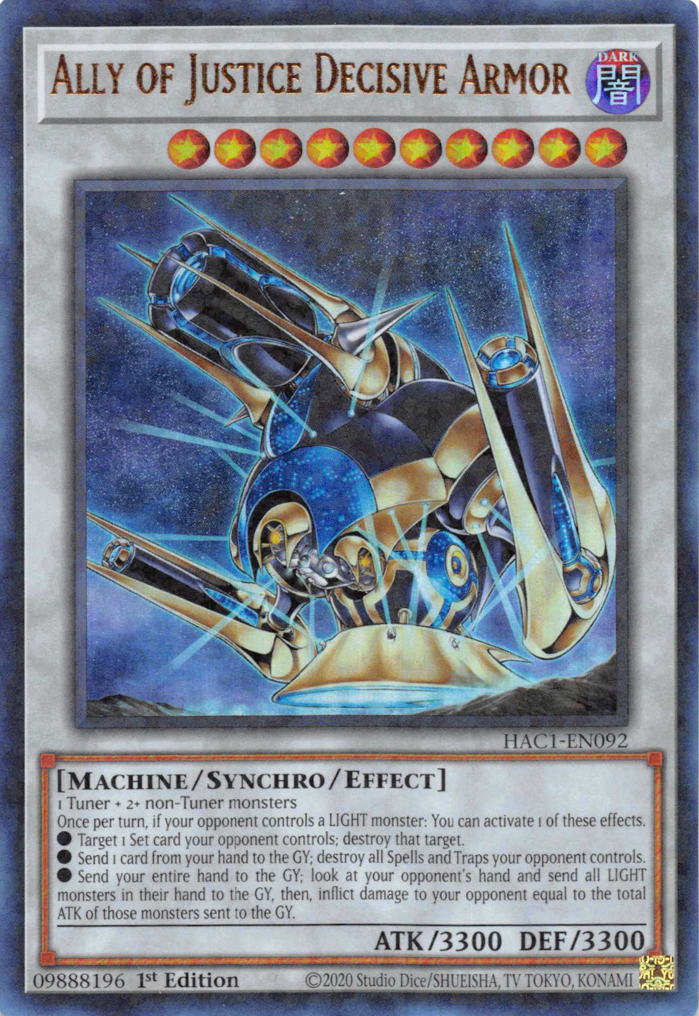 Ally of Justice Decisive Armor (Duel Terminal) [HAC1-EN092] Parallel Rare | Event Horizon Hobbies CA