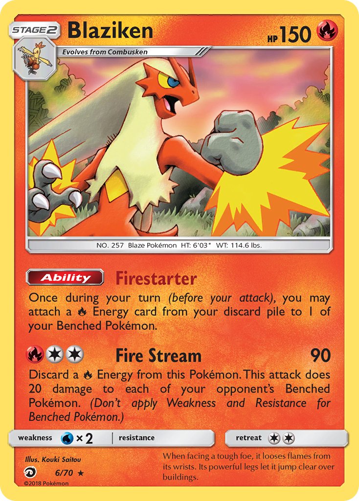 Blaziken (6/70) (Theme Deck Exclusive) [Sun & Moon: Dragon Majesty] | Event Horizon Hobbies CA