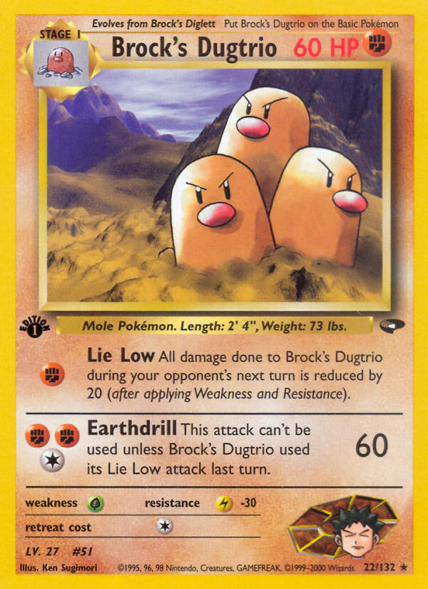 Brock's Dugtrio (22/132) [Gym Challenge 1st Edition] | Event Horizon Hobbies CA