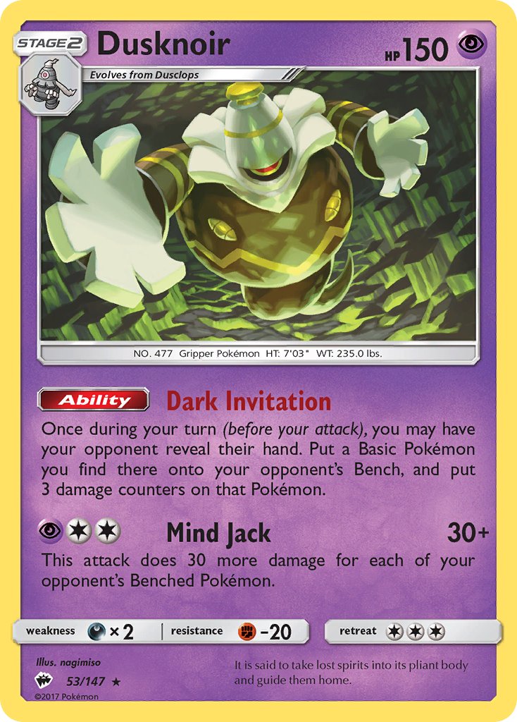 Dusknoir (53/147) (Theme Deck Exclusive) [Sun & Moon: Burning Shadows] | Event Horizon Hobbies CA