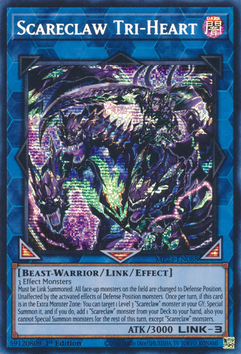 Scareclaw Tri-Heart [MP23-EN088] Prismatic Secret Rare | Event Horizon Hobbies CA