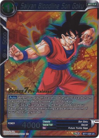 Saiyan Bloodline Son Goku (BT7-028_PR) [Assault of the Saiyans Prerelease Promos] | Event Horizon Hobbies CA