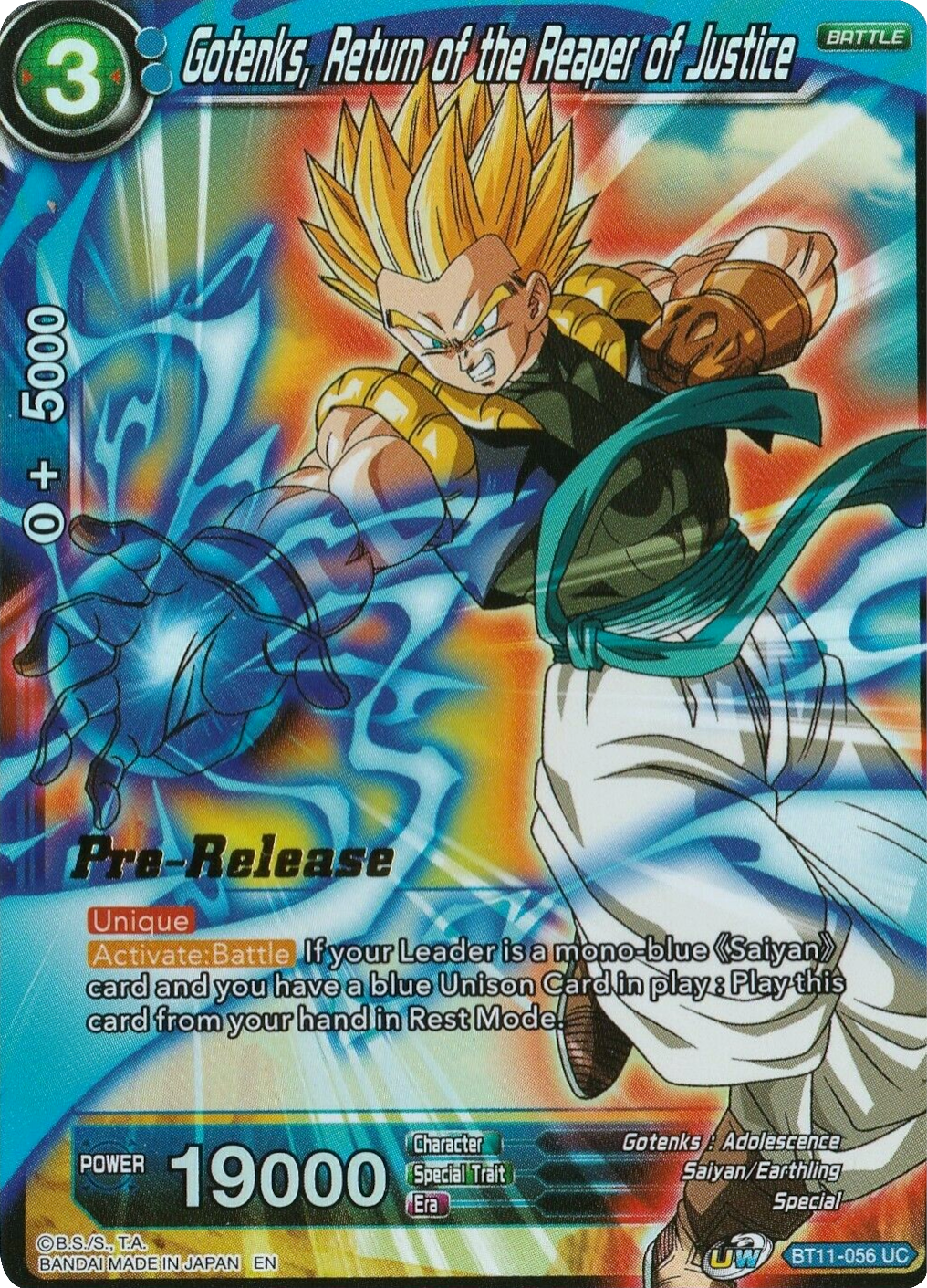 Gotenks, Return of the Reaper of Justice (BT11-056) [Vermilion Bloodline Prerelease Promos] | Event Horizon Hobbies CA