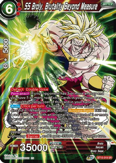 SS Broly, Brutality Beyond Measure (BT15-019) [Saiyan Showdown] | Event Horizon Hobbies CA