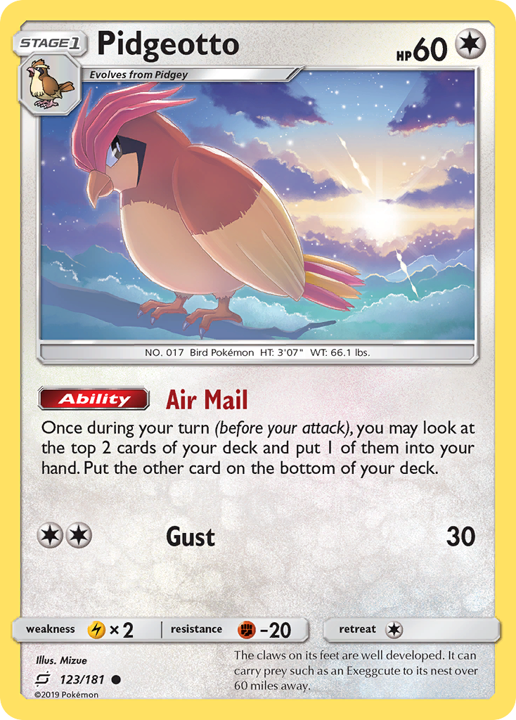 Pidgeotto (123/181) [Sun & Moon: Team Up] | Event Horizon Hobbies CA