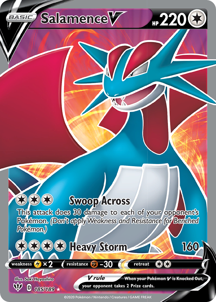 Salamence V (185/189) [Sword & Shield: Darkness Ablaze] | Event Horizon Hobbies CA