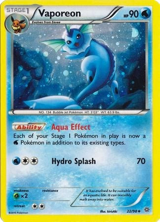 Vaporeon (22/98) (Cosmos Holo) [XY: Ancient Origins] | Event Horizon Hobbies CA