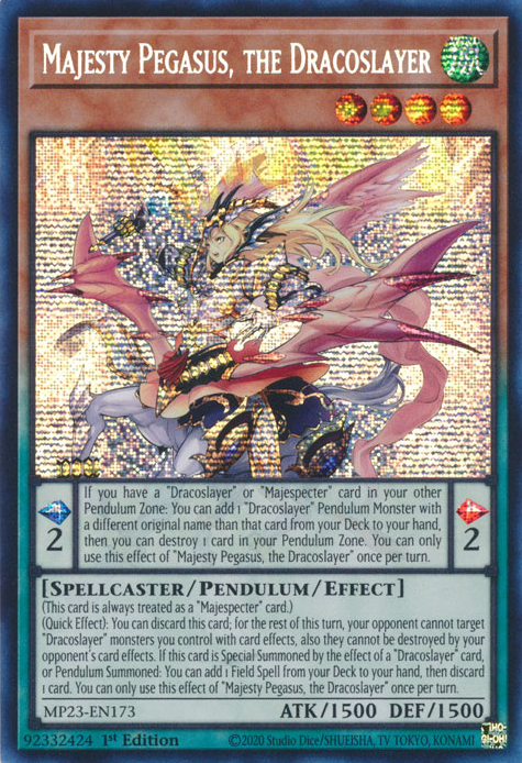 Majesty Pegasus, the Dracoslayer [MP23-EN173] Prismatic Secret Rare | Event Horizon Hobbies CA