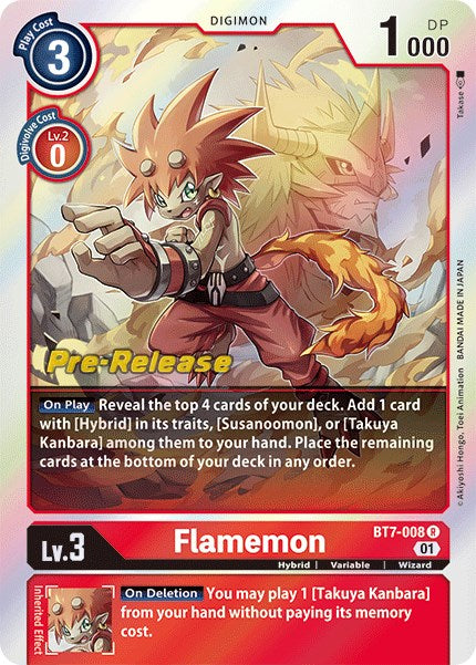 Flamemon [BT7-008] [Next Adventure Pre-Release Cards] | Event Horizon Hobbies CA