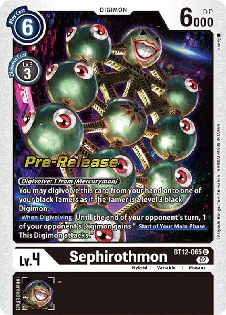 Sephirothmon [BT12-065] [Across Time Pre-Release Cards] | Event Horizon Hobbies CA