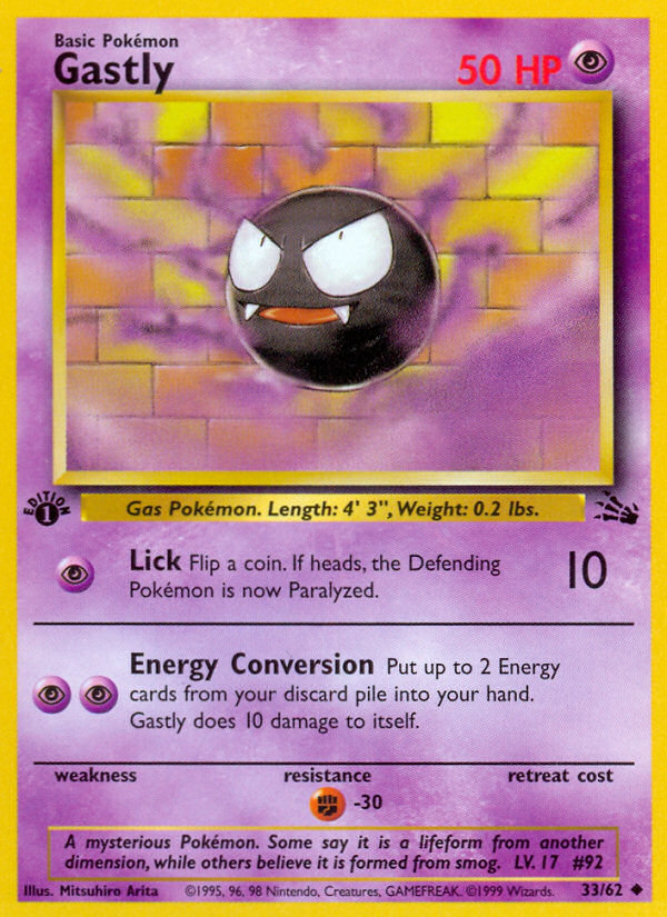 Gastly (33/62) [Fossil 1st Edition] | Event Horizon Hobbies CA