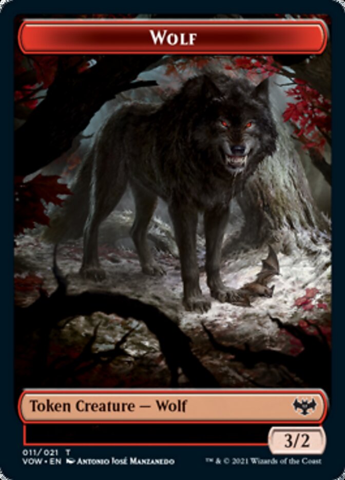 Wolf (011) // Wolf (014) Double-sided Token [Innistrad: Crimson Vow Tokens] | Event Horizon Hobbies CA