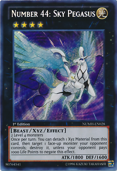 Number 44: Sky Pegasus [NUMH-EN028] Secret Rare | Event Horizon Hobbies CA