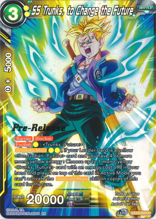 SS Trunks, to Change the Future (BT13-102) [Supreme Rivalry Prerelease Promos] | Event Horizon Hobbies CA