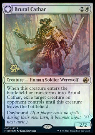 Brutal Cathar // Moonrage Brute [Innistrad: Midnight Hunt Prerelease Promos] | Event Horizon Hobbies CA