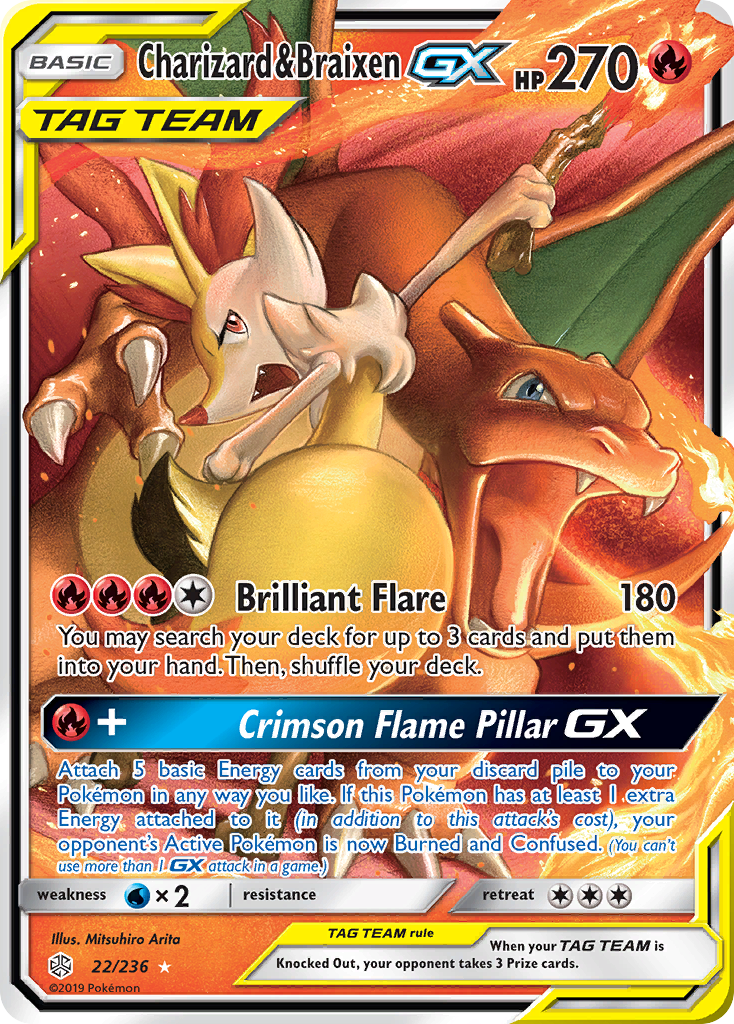 Charizard & Braixen GX (22/236) [Sun & Moon: Cosmic Eclipse] | Event Horizon Hobbies CA