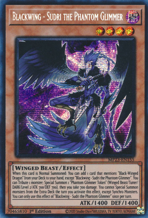 Blackwing - Sudri the Phantom Glimmer [MP23-EN155] Prismatic Secret Rare | Event Horizon Hobbies CA