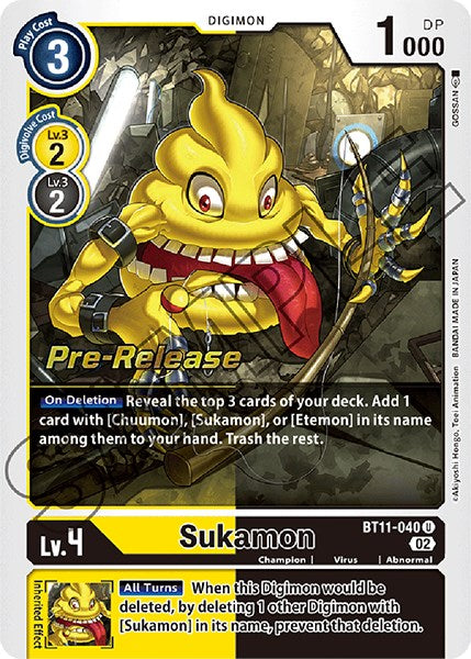 Sukamon [BT11-040] [Dimensional Phase Pre-Release Promos] | Event Horizon Hobbies CA