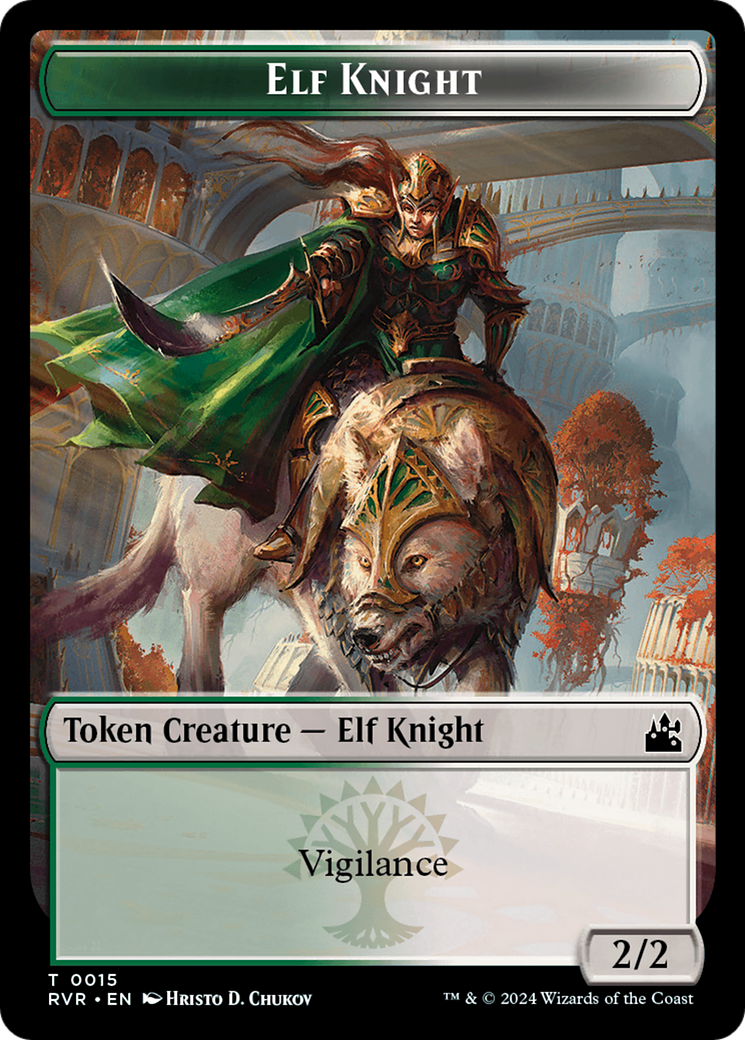 Elf Knight // Beast Double-Sided Token [Ravnica Remastered Tokens] | Event Horizon Hobbies CA