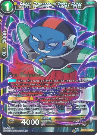 Sorbet, Commander of Frieza's Forces (BT12-104) [Vicious Rejuvenation Prerelease Promos] | Event Horizon Hobbies CA