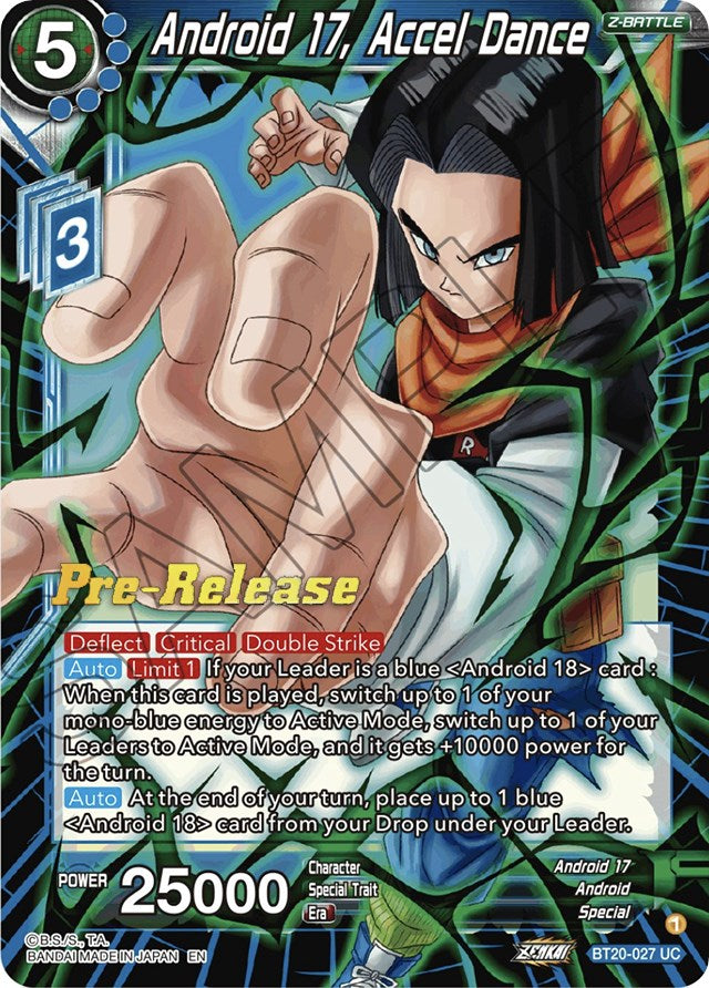 Android 17, Accel Dance (BT20-027) [Power Absorbed Prerelease Promos] | Event Horizon Hobbies CA