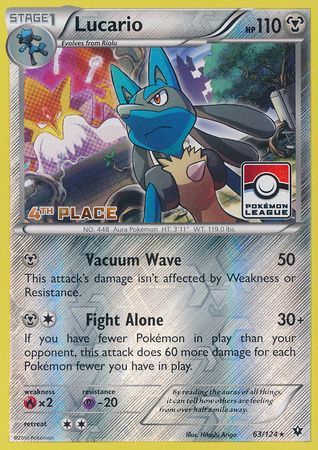 Lucario (63/124) (League Promo 4th Place) [XY: Fates Collide] | Event Horizon Hobbies CA