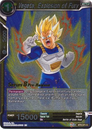 Vegeta, Explosion of Fury (BT8-071_PR) [Malicious Machinations Prerelease Promos]