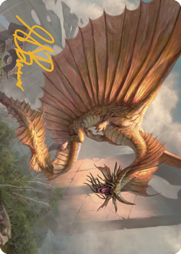 Ancient Gold Dragon Art Card (28) (Gold-Stamped Signature) [Commander Legends: Battle for Baldur's Gate Art Series] | Event Horizon Hobbies CA