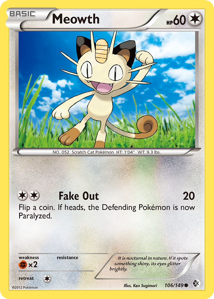 Meowth (106/149) [Black & White: Boundaries Crossed] | Event Horizon Hobbies CA