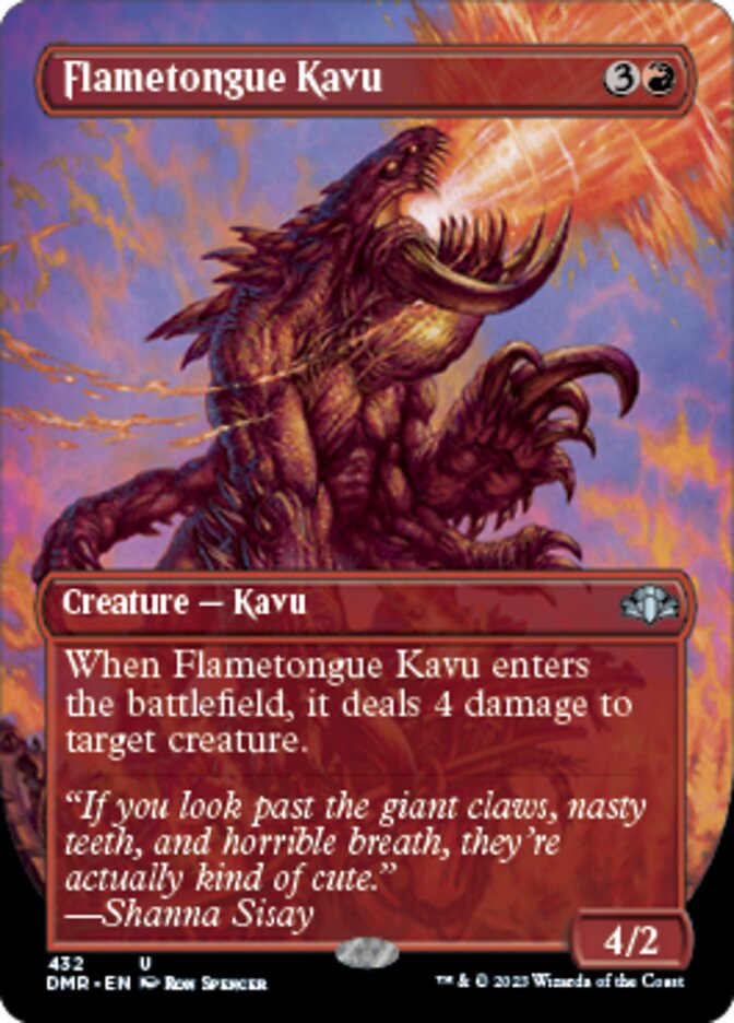 Flametongue Kavu (Borderless Alternate Art) [Dominaria Remastered]