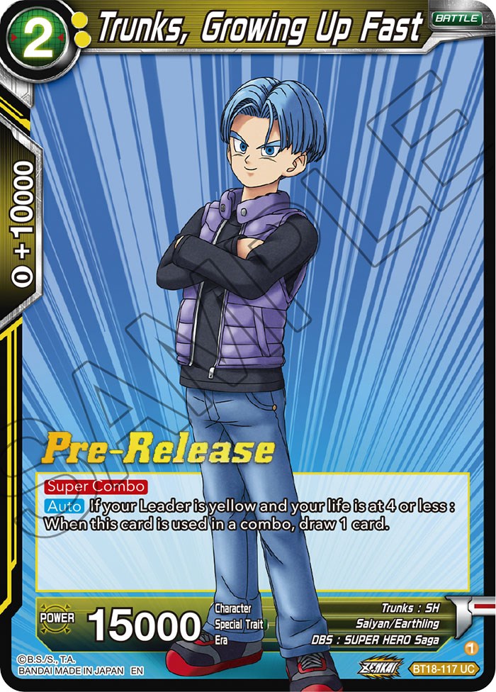 Trunks, Growing Up Fast (BT18-117) [Dawn of the Z-Legends Prerelease Promos] | Event Horizon Hobbies CA