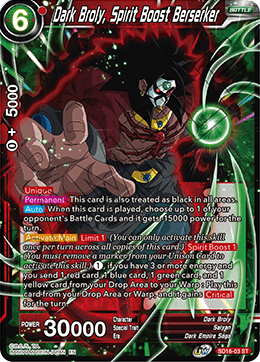 Dark Broly, Spirit Boost Berserker (Starter Deck - Darkness Reborn) (SD16-03) [Cross Spirits] | Event Horizon Hobbies CA