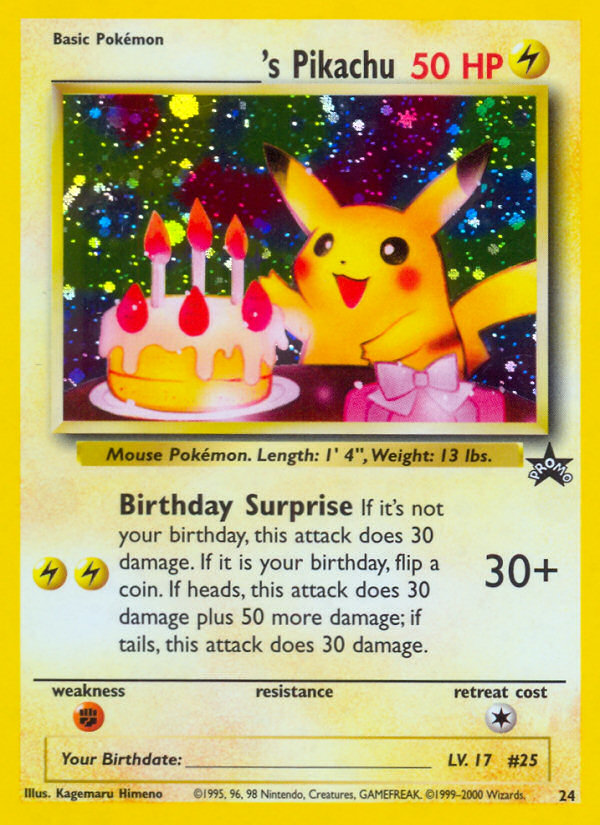 _____'s Pikachu (24) (Birthday Pikachu) [Wizards of the Coast: Black Star Promos] | Event Horizon Hobbies CA