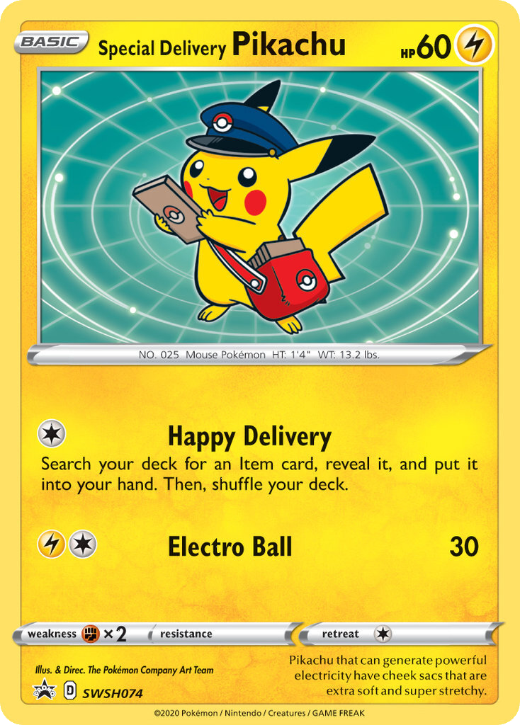 Special Delivery Pikachu (SWSH074) [Sword & Shield: Black Star Promos] | Event Horizon Hobbies CA