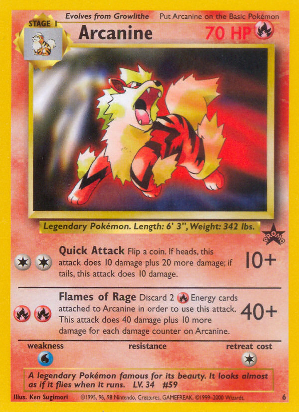 Arcanine (6) [Wizards of the Coast: Black Star Promos] | Event Horizon Hobbies CA