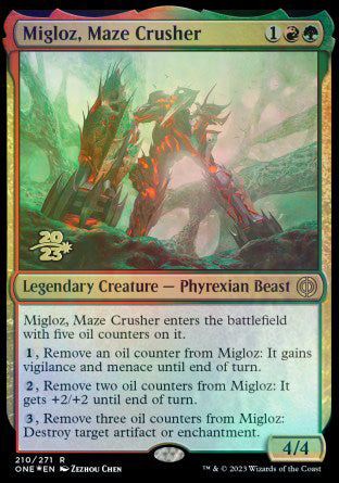 Migloz, Maze Crusher [Phyrexia: All Will Be One Prerelease Promos] | Event Horizon Hobbies CA