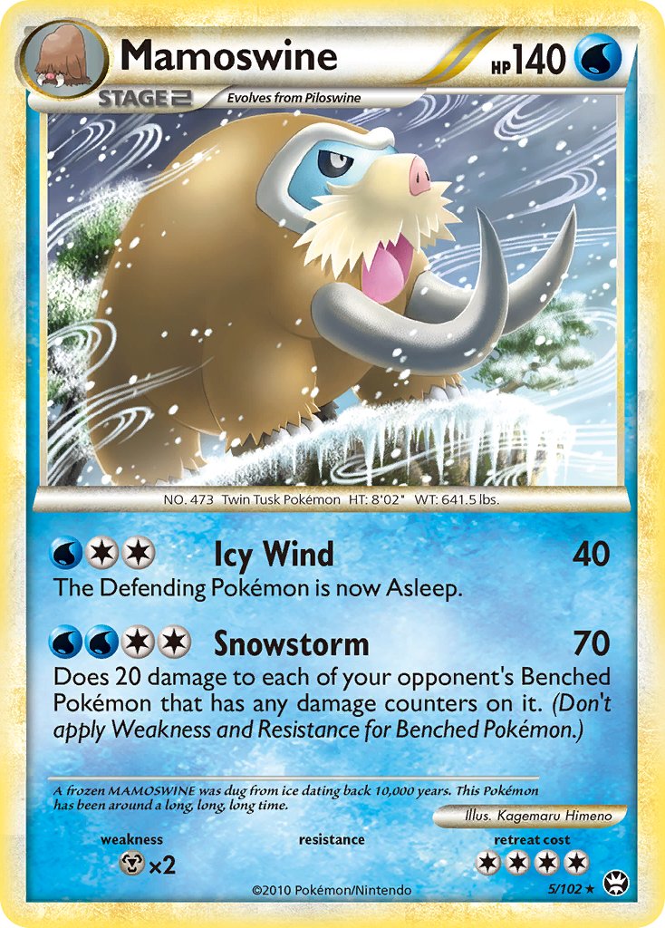 Mamoswine (5/102) (Cracked Ice Holo) (Theme Deck Exclusive) [HeartGold & SoulSilver: Triumphant] | Event Horizon Hobbies CA