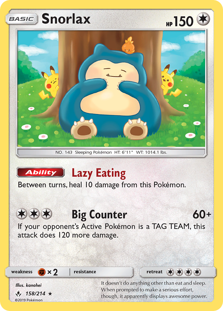 Snorlax (158/214) [Sun & Moon: Unbroken Bonds] | Event Horizon Hobbies CA