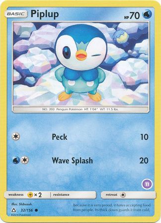 Piplup (32/156) (Deck Exclusive #11) [Sun & Moon: Trainer Kit - Alolan Sandslash] | Event Horizon Hobbies CA