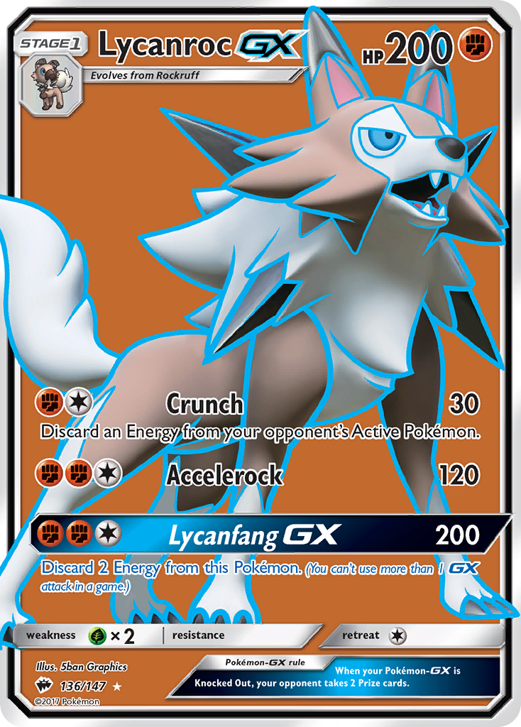 Lycanroc GX (136/147) [Sun & Moon: Burning Shadows] | Event Horizon Hobbies CA