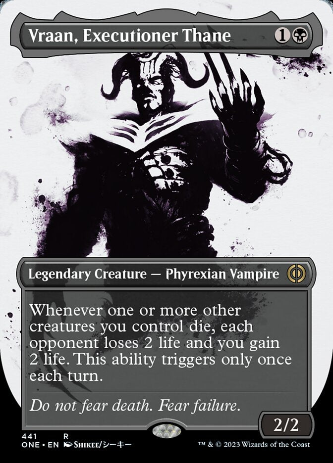 Vraan, Executioner Thane (Borderless Ichor Step-and-Compleat Foil) [Phyrexia: All Will Be One] | Event Horizon Hobbies CA