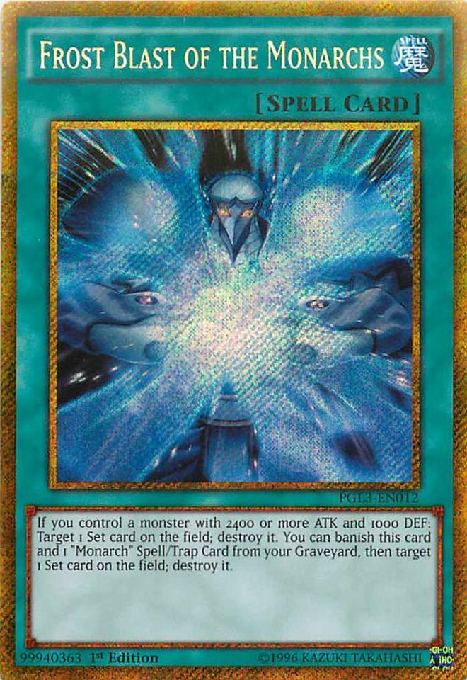 Frost Blast of the Monarchs [PGL3-EN012] Gold Secret Rare | Event Horizon Hobbies CA