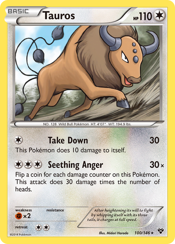 Tauros (100/146) [XY: Base Set] | Event Horizon Hobbies CA