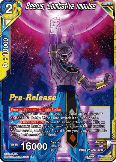 Beerus, Combative Impulse (BT16-128) [Realm of the Gods Prerelease Promos] | Event Horizon Hobbies CA