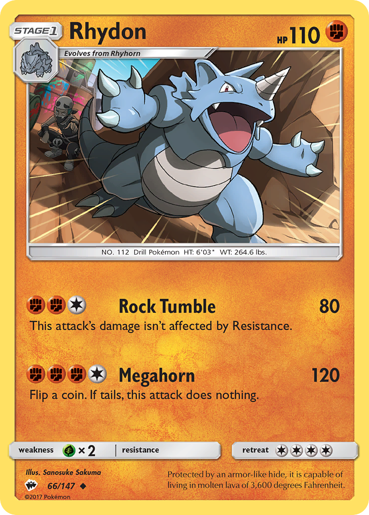 Rhydon (66/147) [Sun & Moon: Burning Shadows] | Event Horizon Hobbies CA