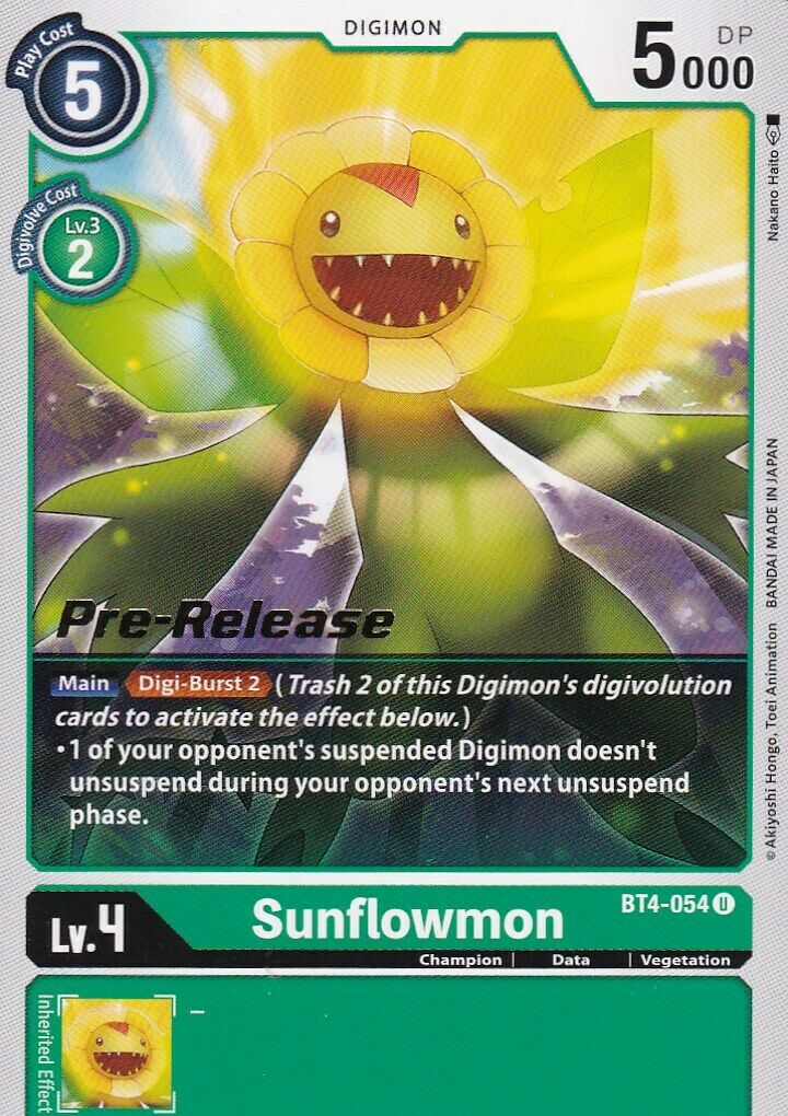 Sunflowmon [BT4-054] [Great Legend Pre-Release Promos] | Event Horizon Hobbies CA